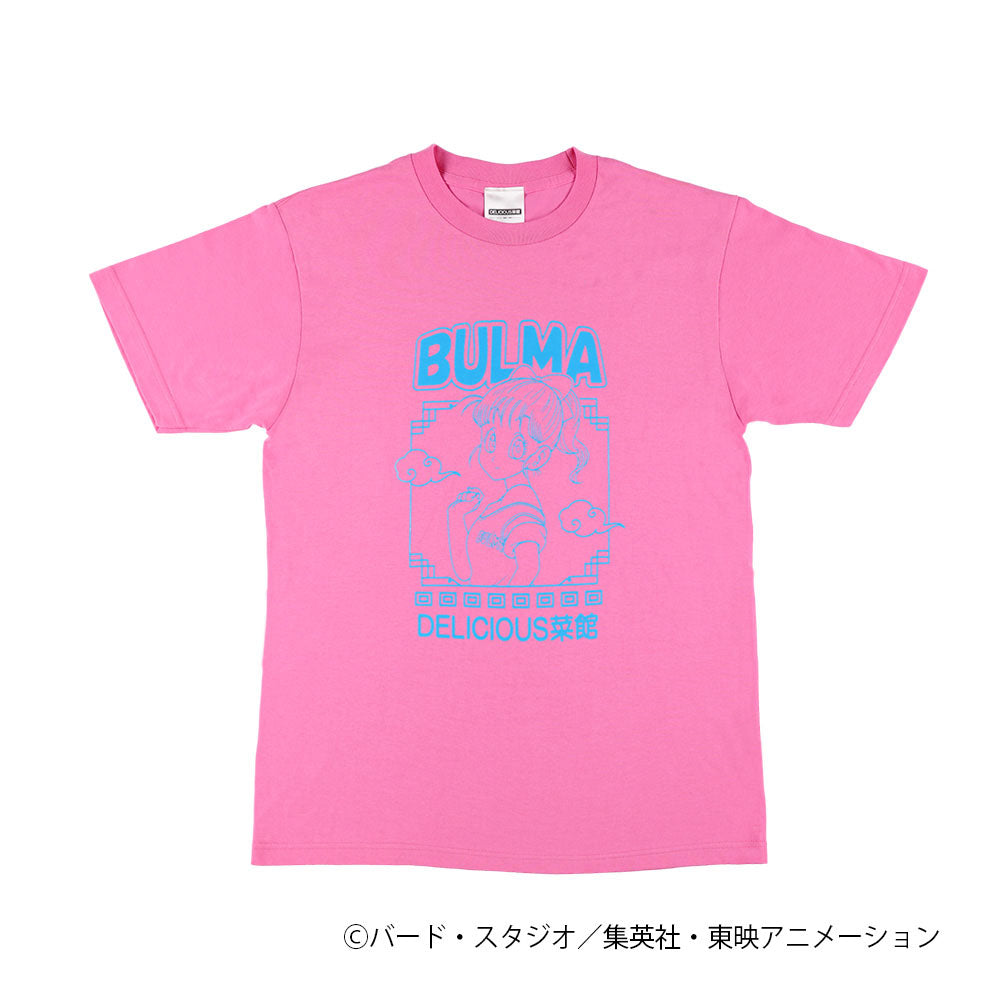 ドラゴンボール DELICIOUS菜館 Tシャツ ブルマ ピンク×ブルー XL