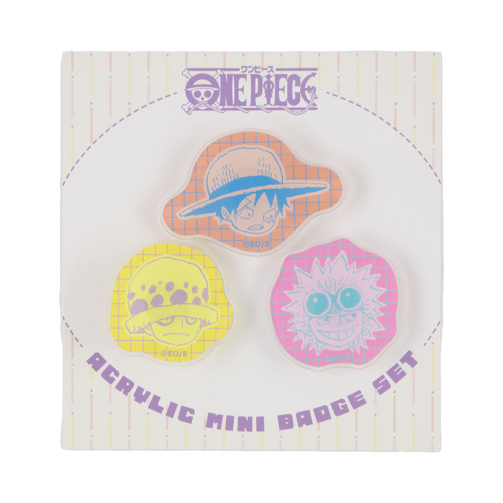 『ONE PIECE』アクリルminiバッジ3個セット（ルフィ＆ロー＆キッド　子供時代Ver．）