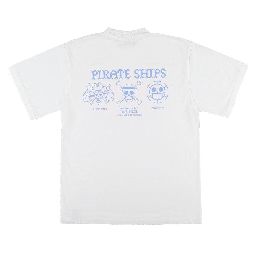 【RofJ】『ONE PIECE』BOXED TEE WHITE ＜PIRATE SHIPS＞ M