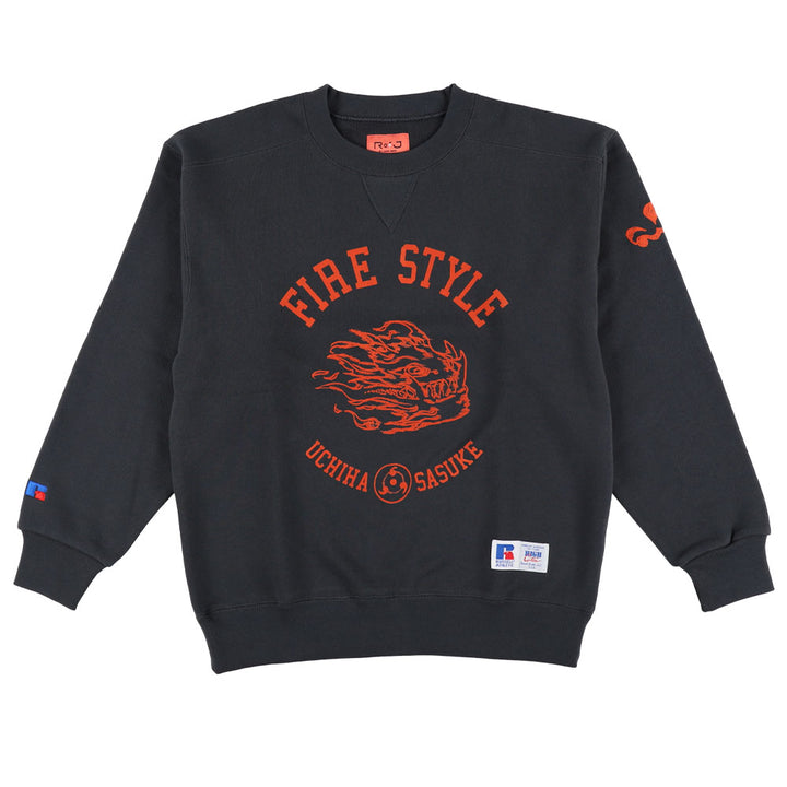 【RofJ】×RUSSELL ATHLETIC『NARUTO-ナルト-』SWEATSHIRT CGY #1サスケ XL