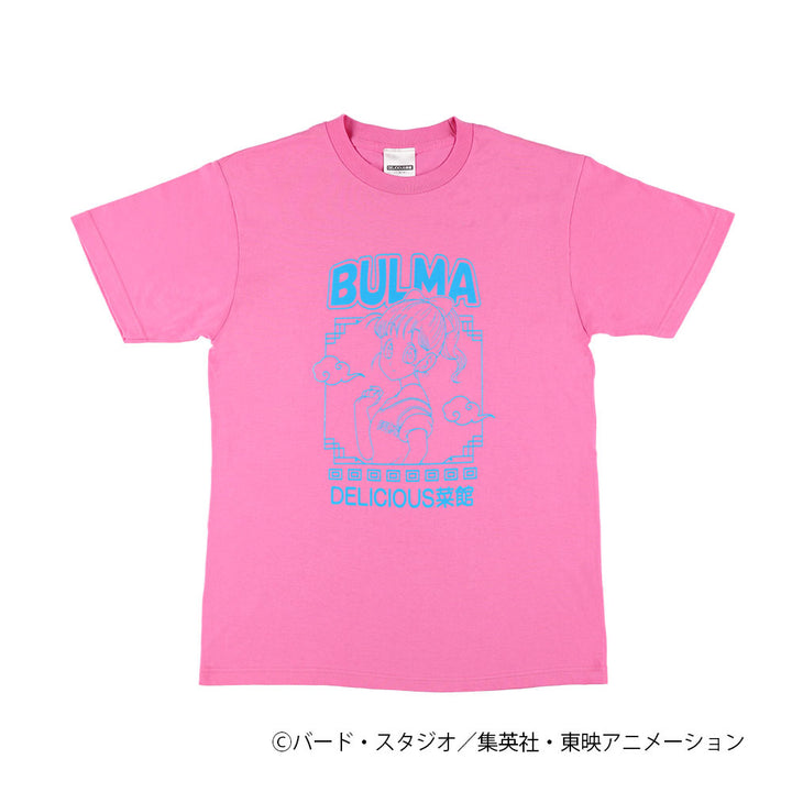ドラゴンボール　DELICIOUS菜館　Tシャツ　ブルマ　ピンク×ブルー　L