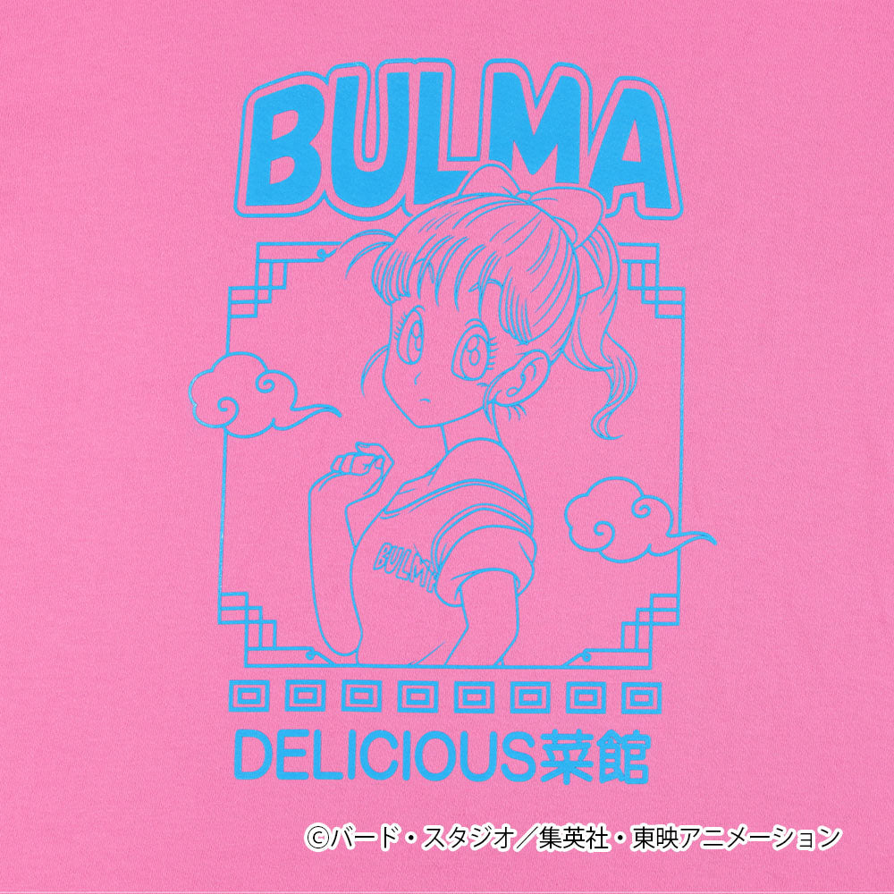 ドラゴンボール　DELICIOUS菜館　Tシャツ　ブルマ　ピンク×ブルー　L
