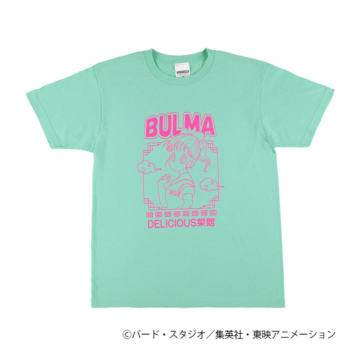 ドラゴンボール　DELICIOUS菜館　Tシャツ　ブルマ　ミントグリーン×ピンク　M