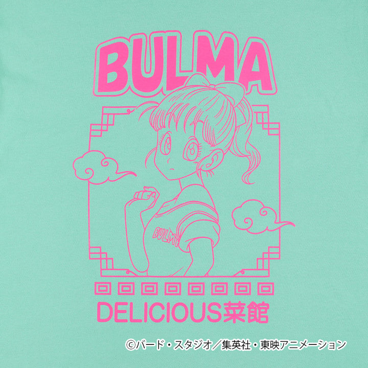 ドラゴンボール　DELICIOUS菜館　Tシャツ　ブルマ　ミントグリーン×ピンク　M