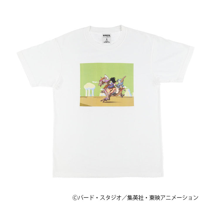 ドラゴンボール　場面写Tシャツ　悟空・ブルマ　ホワイト L