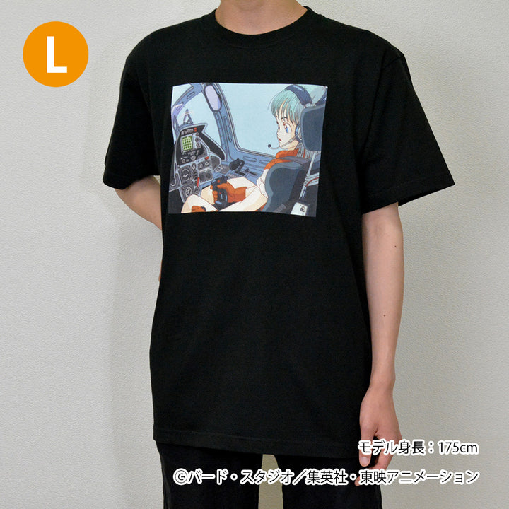 ドラゴンボール　場面写Tシャツ　ブルマ　ブラック L