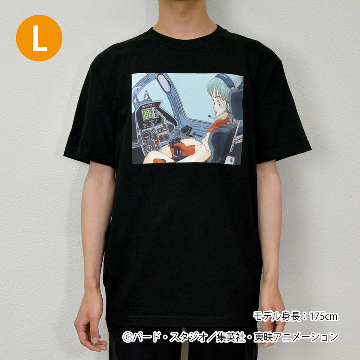 ドラゴンボール　場面写Tシャツ　ブルマ　ブラック L