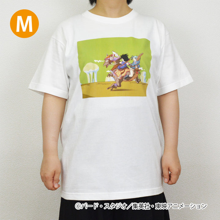 ドラゴンボール　場面写Tシャツ　悟空・ブルマ　ホワイト XL