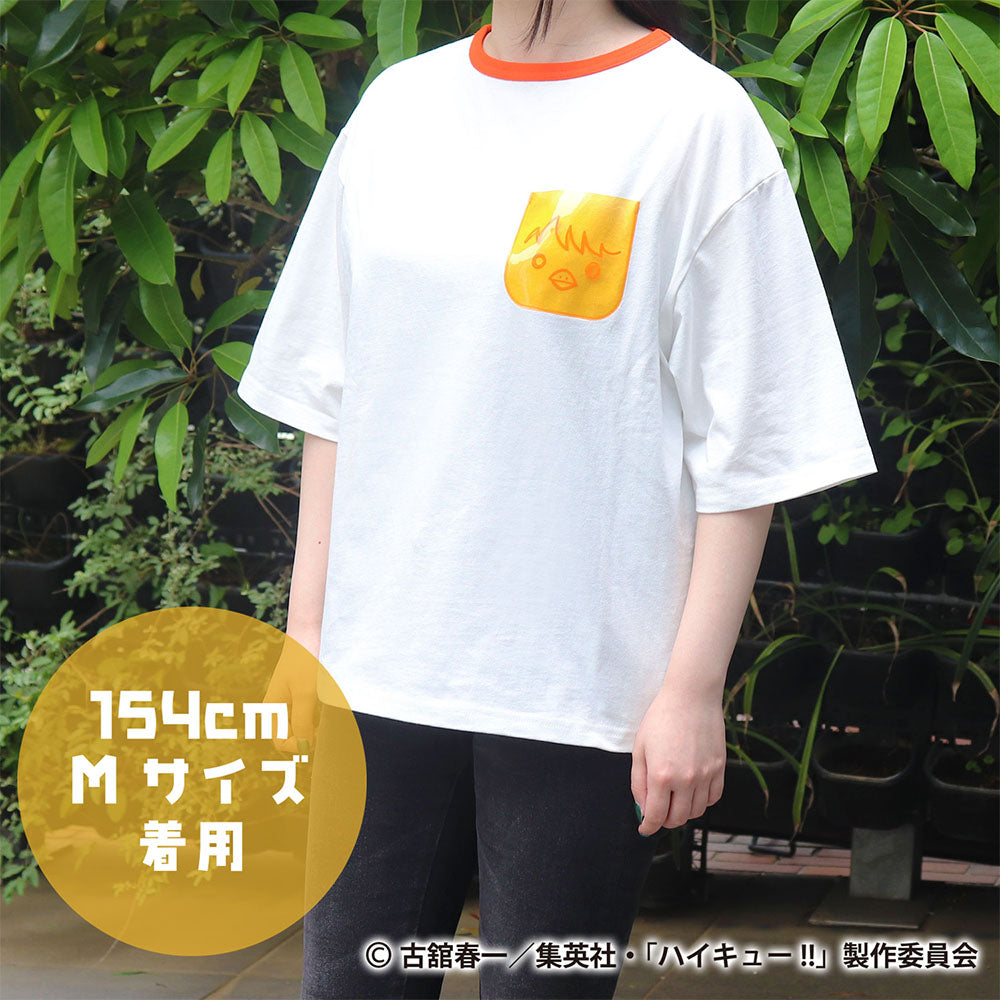 ハイキュー!! キャンディカラークリアポケット付きTシャツ　ヒナガラス　L